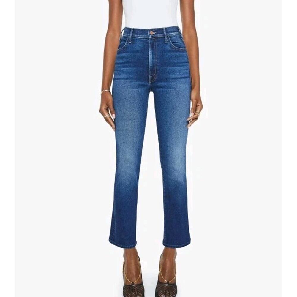 Mother The Hustler Ankle Jeans Taking Chances Size 30 Blue Stretch 27.5" Inseam